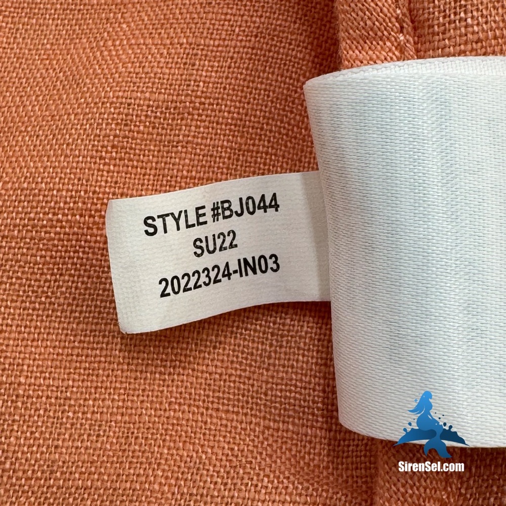1146 J. Crew Relaxed-fit Short-Sleeve Linen Shirt-Dress - Size L - Orange - Picture 14 of 16